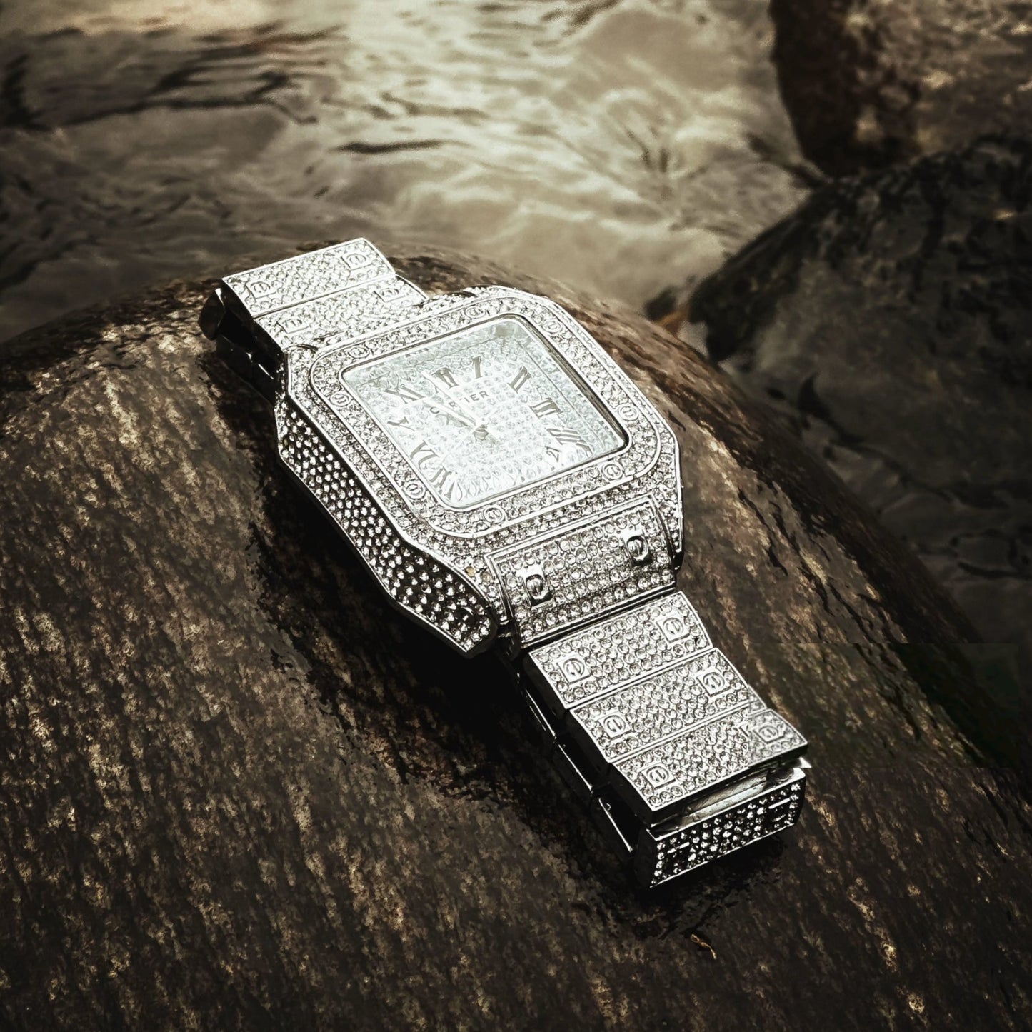 Premium silver watch-With sparkling stones-Silver watch for both boys and girls-Unisex.