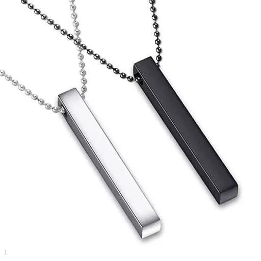 Trending Stylish Chain - Vertical Stick Bar Chain Locket - Pendant Locket Unisex - Necklace for Boys and Girls -