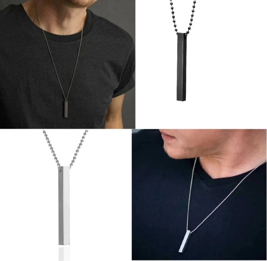 Trending Stylish Chain - Vertical Stick Bar Chain Locket - Pendant Locket Unisex - Necklace for Boys and Girls -